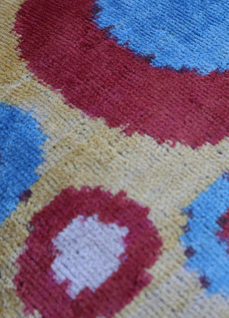 Canvello Silk Velvet Gold Blue Red Pillows - 16x16 in