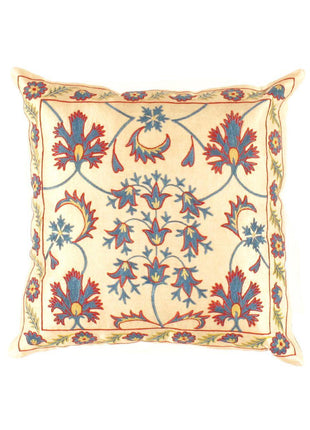 Canvello Suzani Turkish Beige Throw Pillows - TS 6