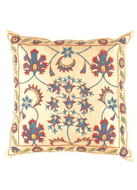 Canvello Suzani Turkish Beige Throw Pillows - TS 6