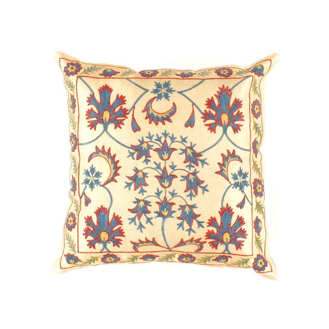 Canvello Suzani Turkish Beige Throw Pillows - TS 6