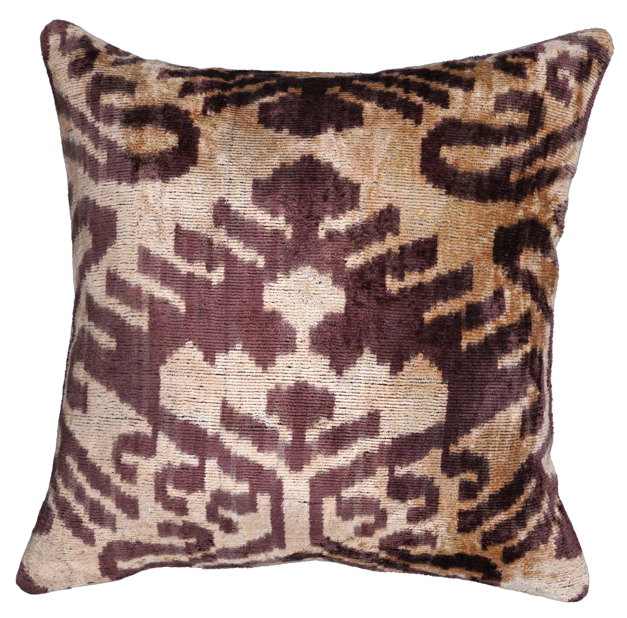 Decorative pillow with a patterned design on a white background