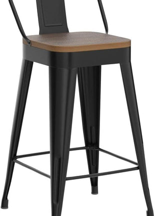 Modern Stackable Metal Bar Stools Set of Four-3