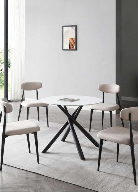 Set of 4 Upholstered Dining Chairs-4