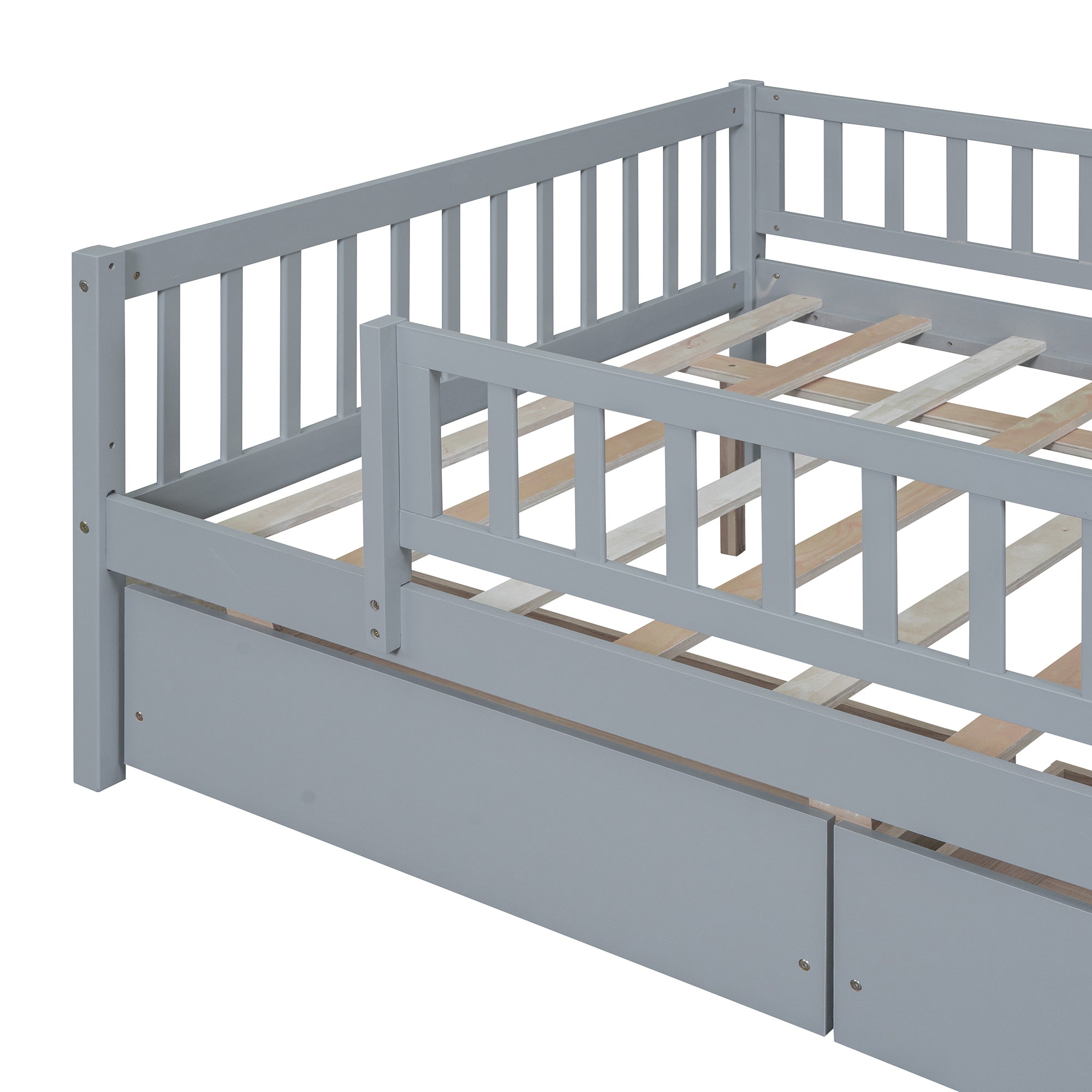 Full Size Daybed Wood Bed with Two Drawers