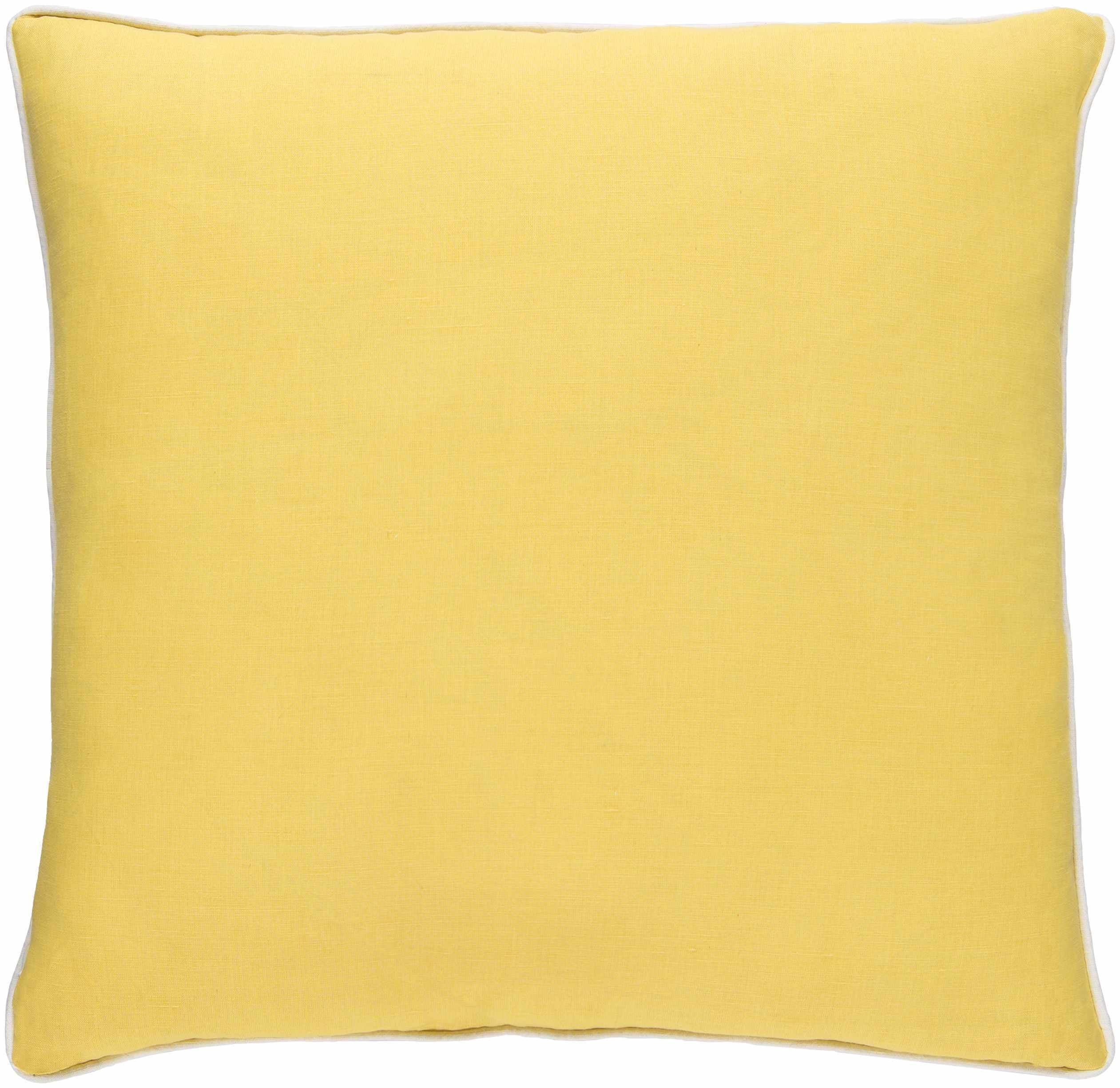 Yellow pillow on a white background
