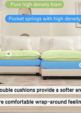 Comfy Cloud Couch Modular Sofa with Ottoman and Pillows-2