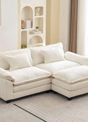 Comfy Cloud Couch Modular Sofa with Ottoman and Pillows-0