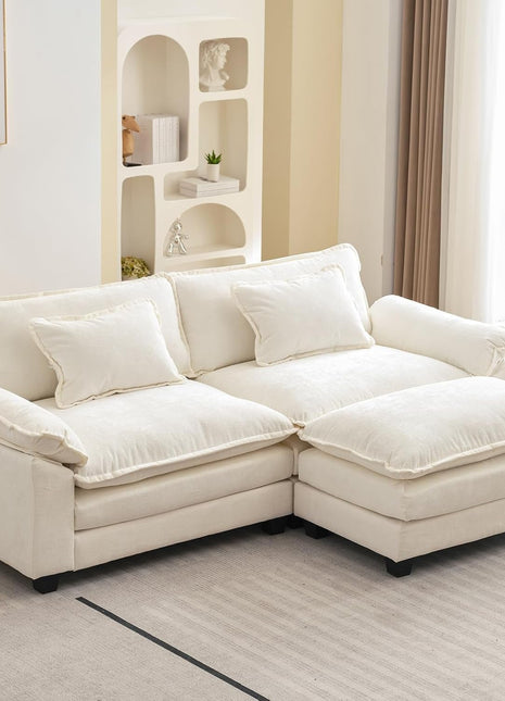 Comfy Cloud Couch Modular Sofa with Ottoman and Pillows-0