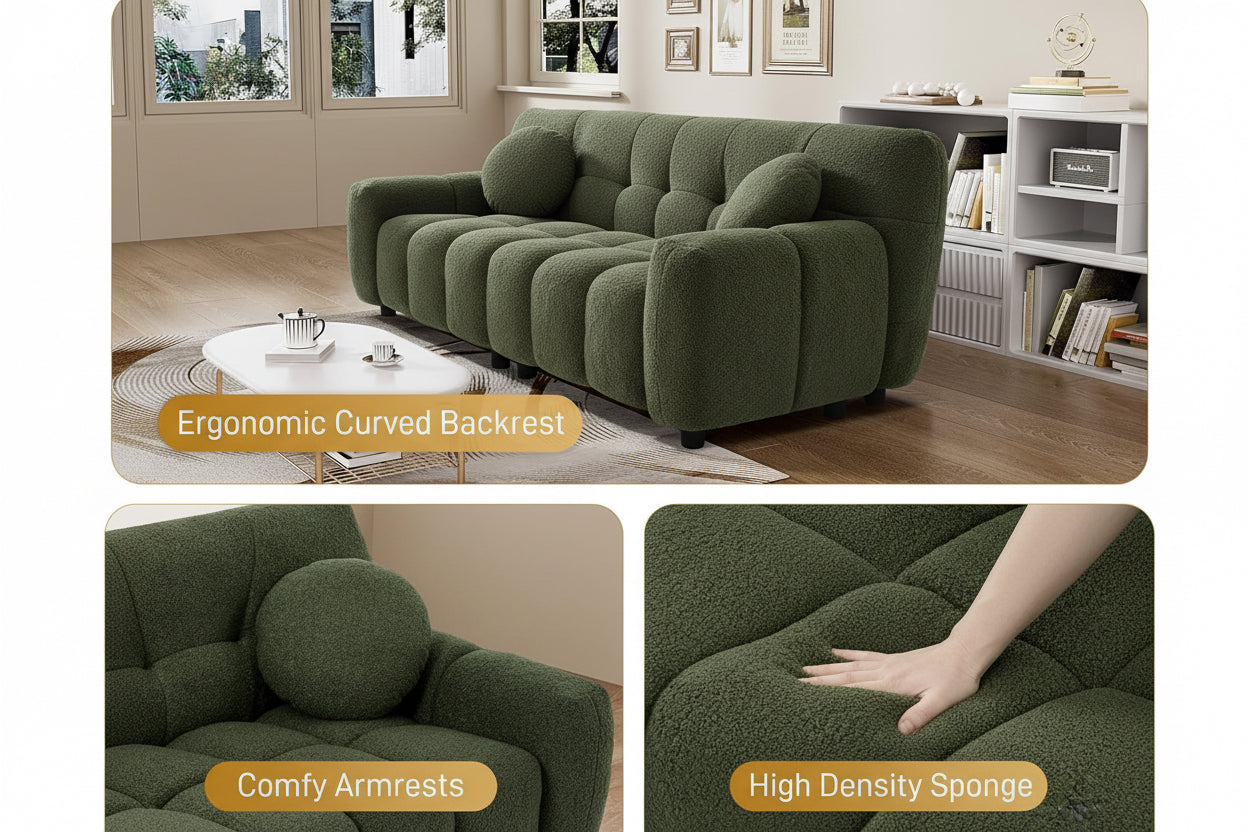 Comfy Oversized Boucle Cloud Sofa With Elegant Design-2