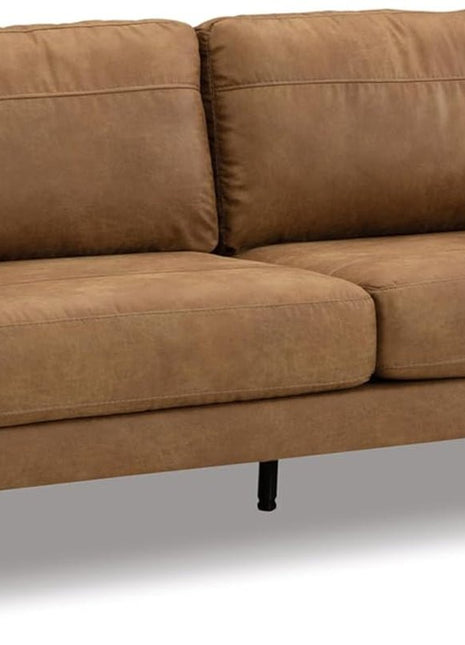 Contemporary Dark Brown Faux Leather Sofa with Pillows-0