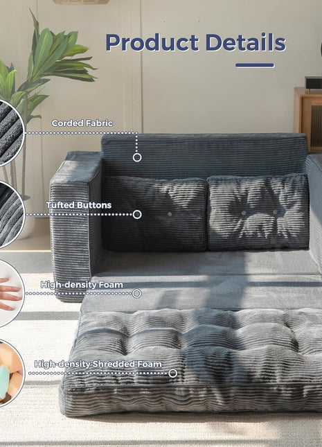 Convertible Sofa Bed With Pillows For Living Room-4
