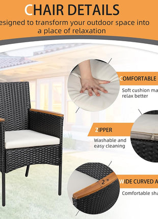 Outdoor Wicker Patio Furniture Set with Cushions-3
