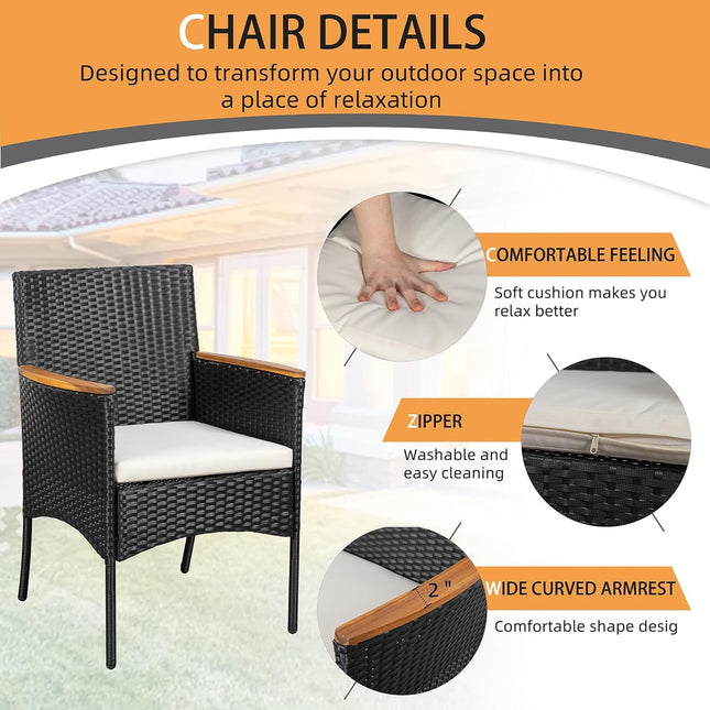 Outdoor Wicker Patio Furniture Set with Cushions-3
