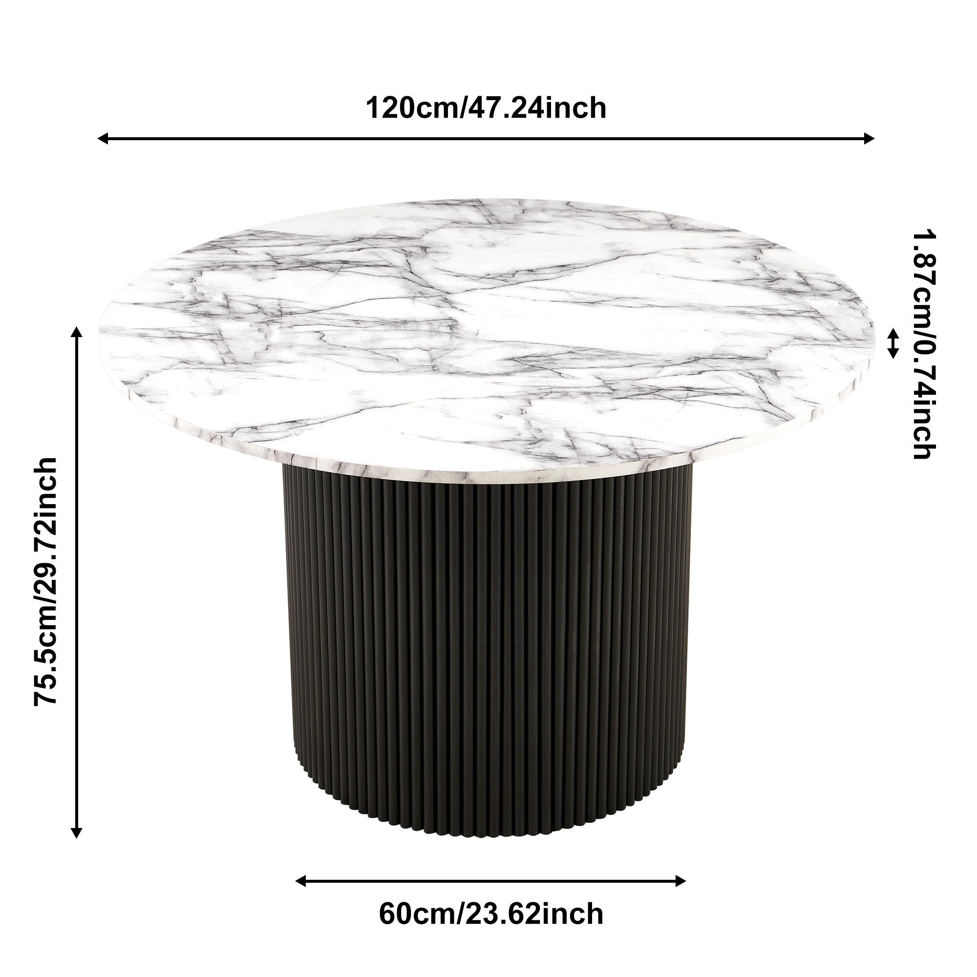 47 Inch Round Dining Table for 4-4