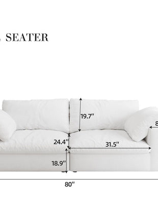 Modular Sectional Couch 80' Down Filled Modular Sectional Sofas for Living Room,Cushion Covers Removable loveseater 2seaters-1
