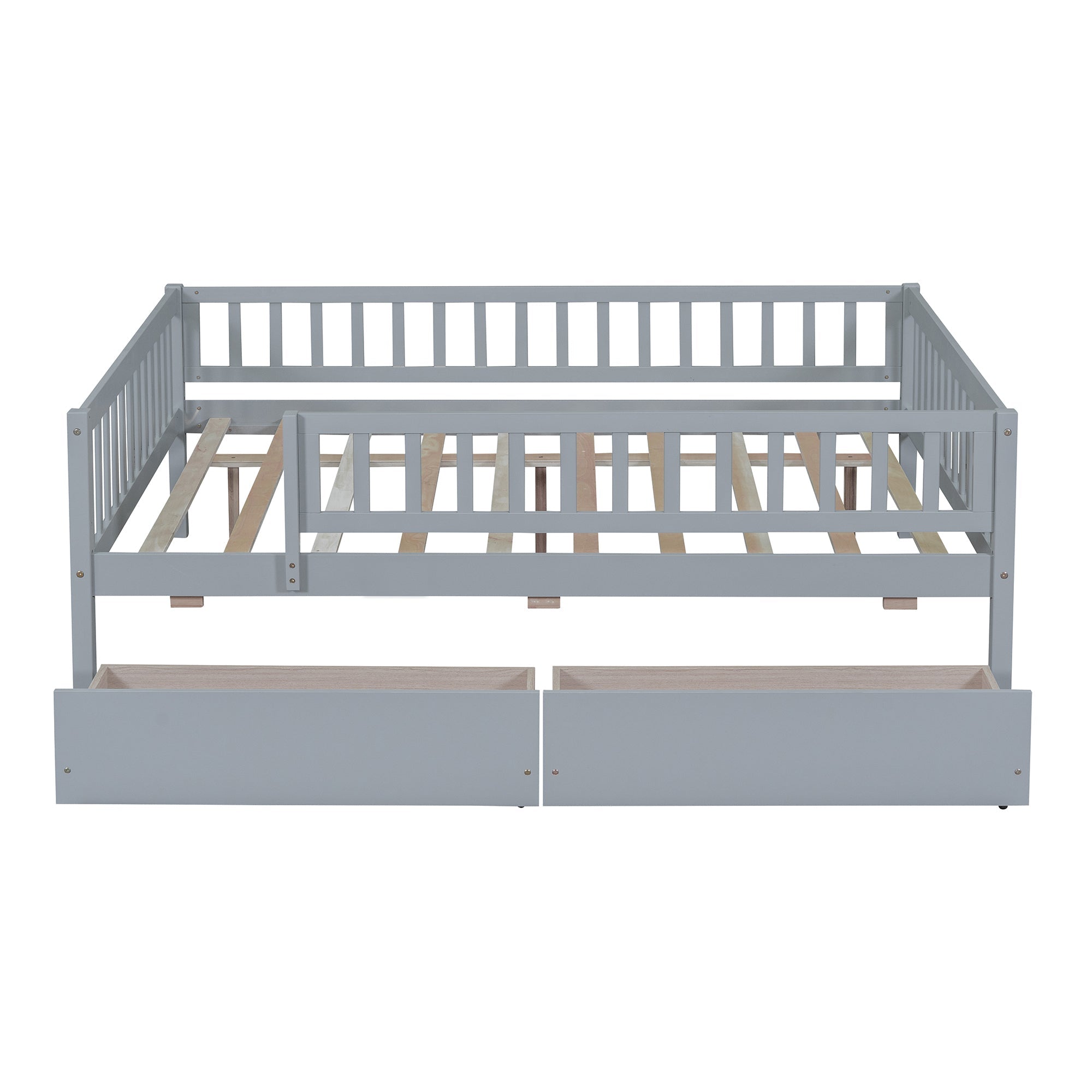 Full Size Daybed Wood Bed with Two Drawers