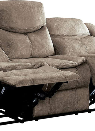 Bay Manual Double Reclining Sofa, Brown