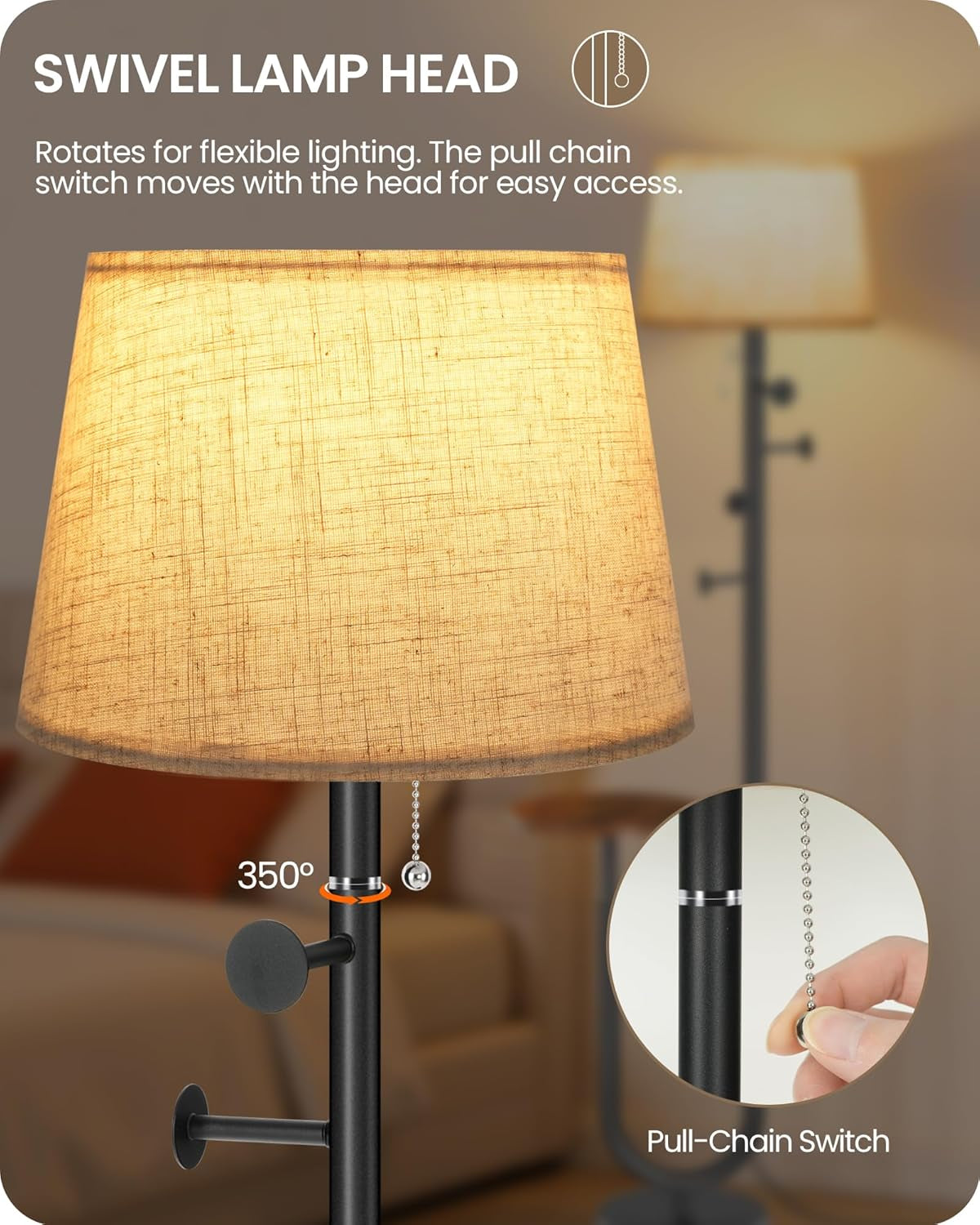 Floor Lamp With ThreeColorTemperature