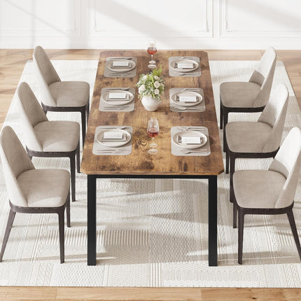 Dining table set with chairs in a modern kitchen