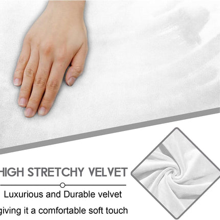 Velvet Stretch Reclining Loveseat Slipcover with Console, Ivory