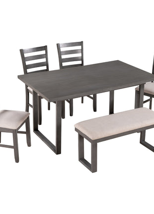 6-Pieces Solid Wood Dining Room Set-4