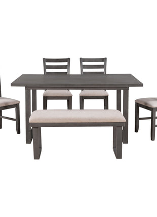 6-Pieces Solid Wood Dining Room Set-0