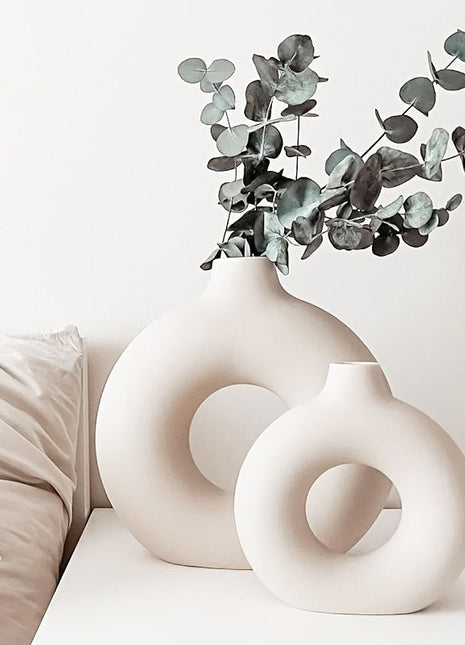 White Ceramic  Modern Home Boho Vases-2