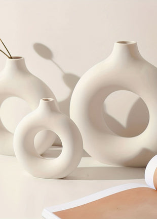 White Ceramic  Modern Home Boho Vases-4