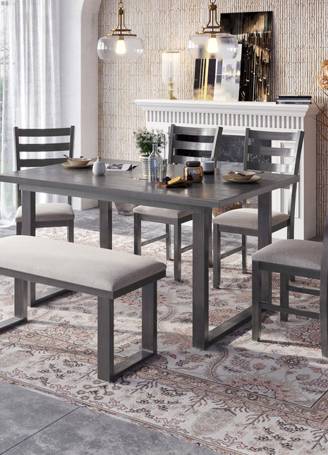 6-Pieces Solid Wood Dining Room Set-2