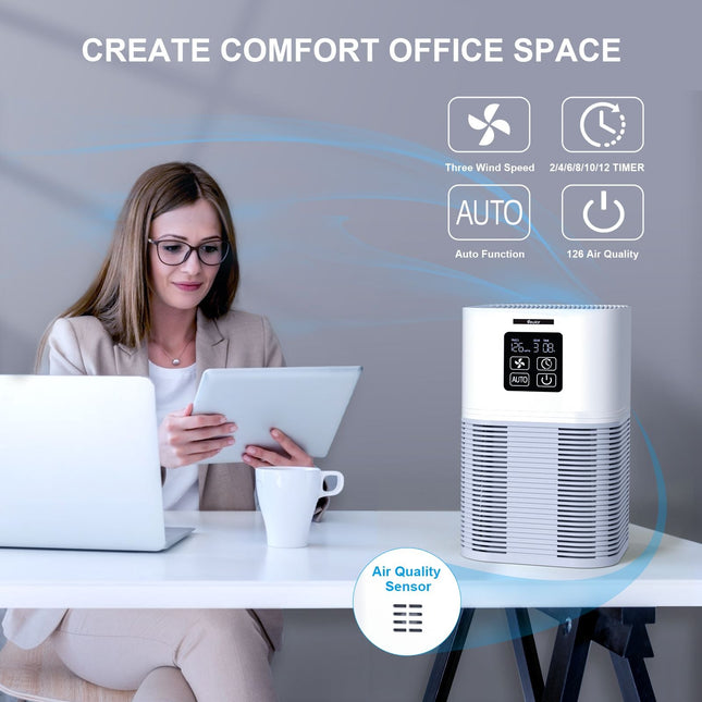 2 in 1 Air Purifier with H13 Filters for Home Allergies Pets Hair Odor Eliminators-2