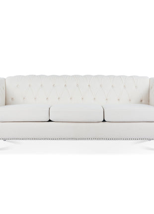 Rolled Arm Chesterfield 3 Seater Sofa-0