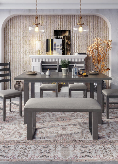 6-Pieces Solid Wood Dining Room Set-1