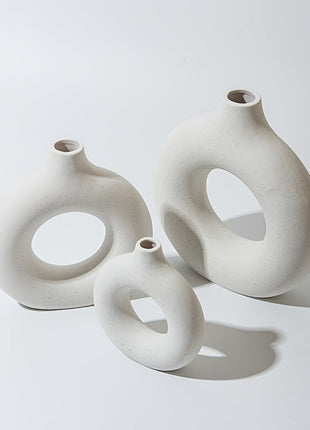 White Ceramic  Modern Home Boho Vases-1