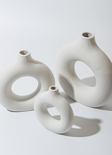 White Ceramic  Modern Home Boho Vases-1