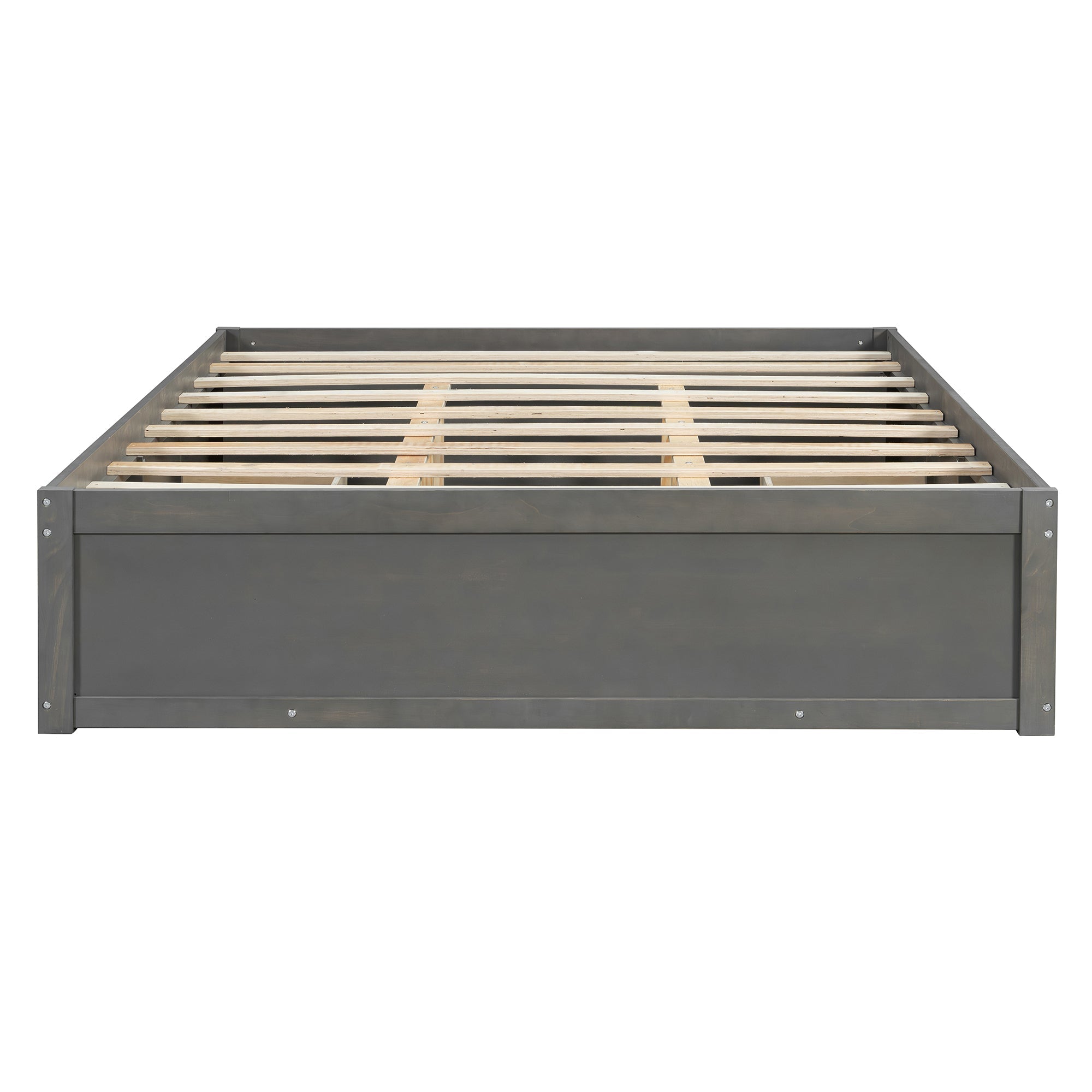 Platform Bed Frame with 4 Storage Drawers and Hydraulic Lift Footboard