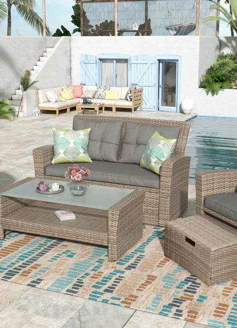 Set Of 4 Piece Outdoor Patio Furniture-2