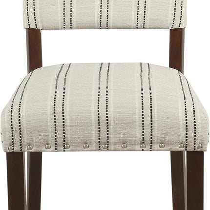 Home Decor | Upholstered Dining Chairs | Dining Chairs Set of 2 with Nailhead Trim | Decorative Home Furniture, Black and White Stripes-4