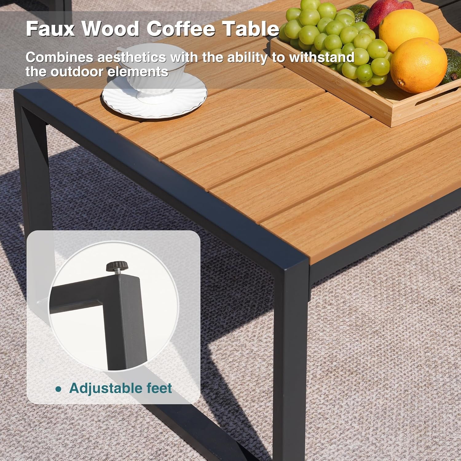 Stylish Four Piece Outdoor Patio Furniture Conversation Set-4