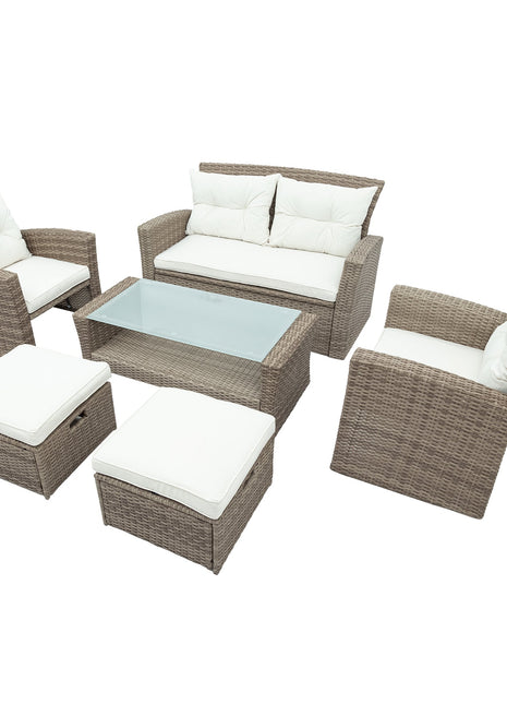 Set Of 4 Piece All Weather Wicker Patio Furniture-0