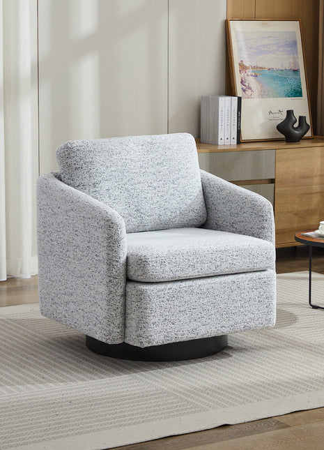 31.5"W  Comfy Round Swivel Accent Chair-1