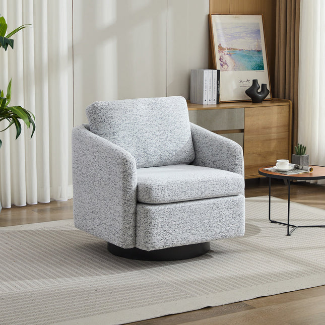 31.5"W  Comfy Round Swivel Accent Chair-1