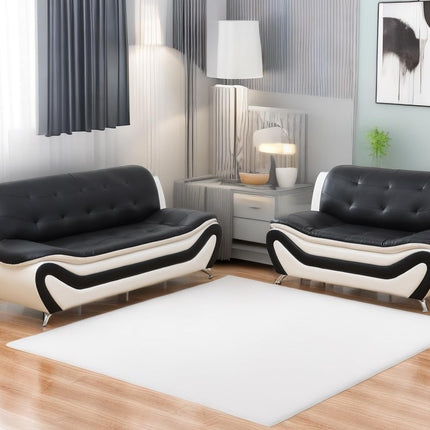 Living Room Sofa Set Leather Couch and Loveseat for Living Room, Living Room Couch Set, Sofa for Bedroom, Apartment, Living Room Furniture Sets (Black&White, Sofa+Loveseat)-0