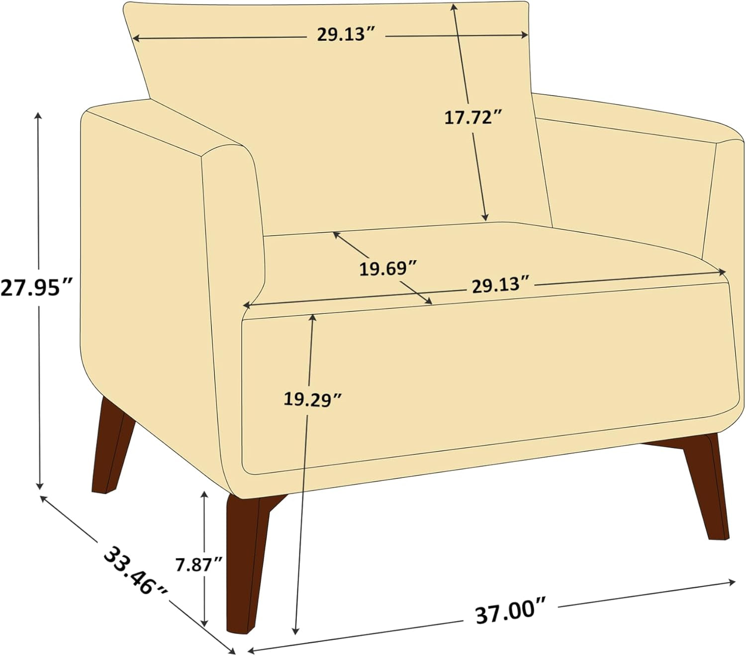 Hardy Haus Oversized Camel Upholstered Accent Chair Living Room