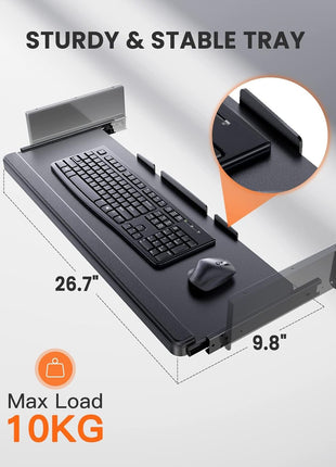 Electric Standing Desk with Adjustable Height Keyboard Tray-4