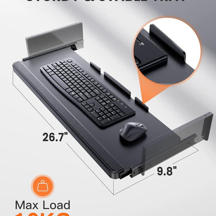 Electric Standing Desk with Adjustable Height Keyboard Tray-4