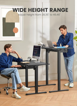 Electric Standing Desk with Adjustable Height Keyboard Tray-3