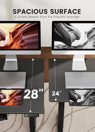Electric Standing Desk with Adjustable Height Keyboard Tray-2