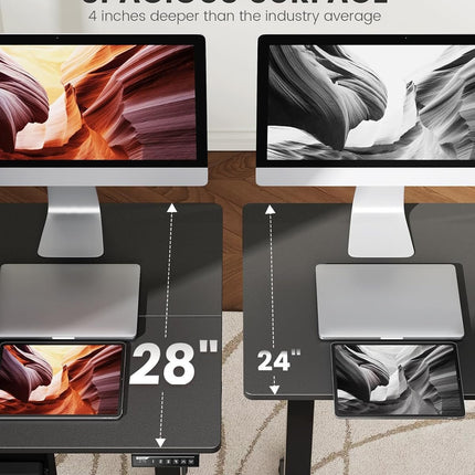 Electric Standing Desk with Adjustable Height Keyboard Tray-2