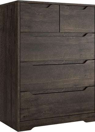 Modern Dark Brown 5-Drawer Clothing Organizer