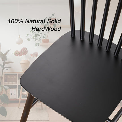 Wooden Windsor Dining Chairs Set of 2 Wood Dining Room Chair Black Spindle Side Kitchen Room Country Farmhouse Chairs-3